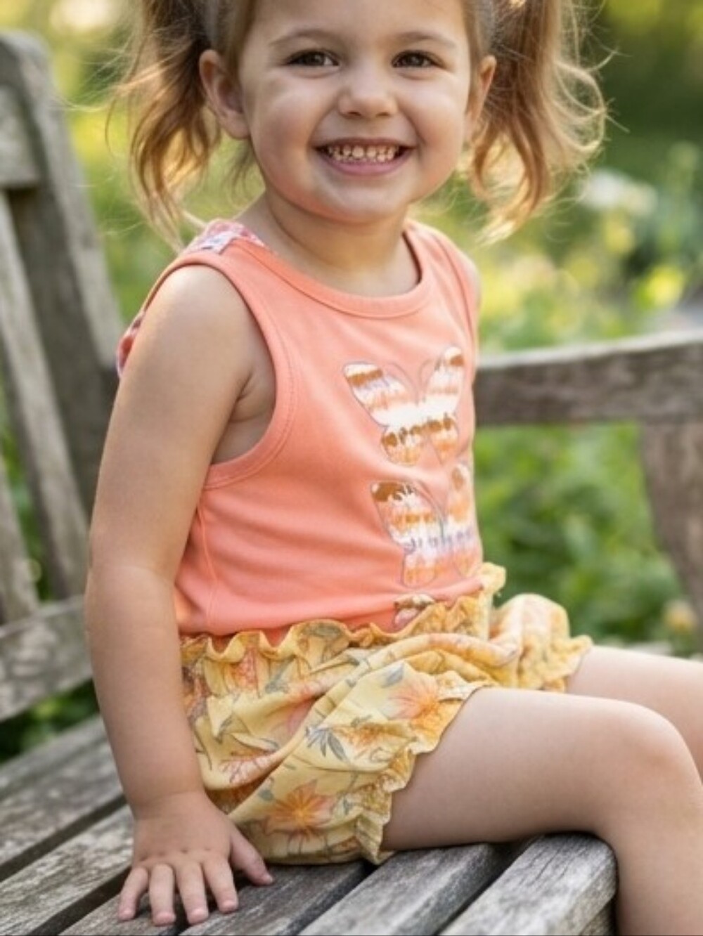 3T Butterfly Tank Top and Floral Shorts Set